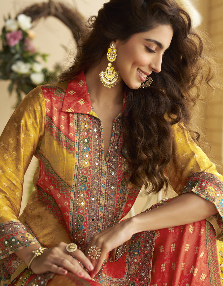 celeb style ethnic fusion fashion palazzo set by sayuri catalogue aura