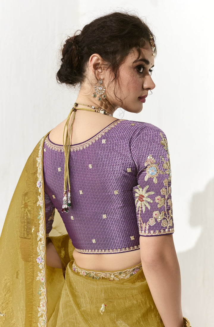 celebrations partywear sari in yellow