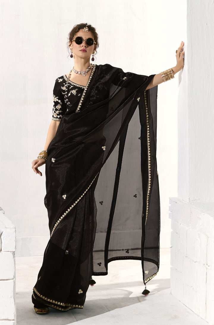 designer partywear black saree