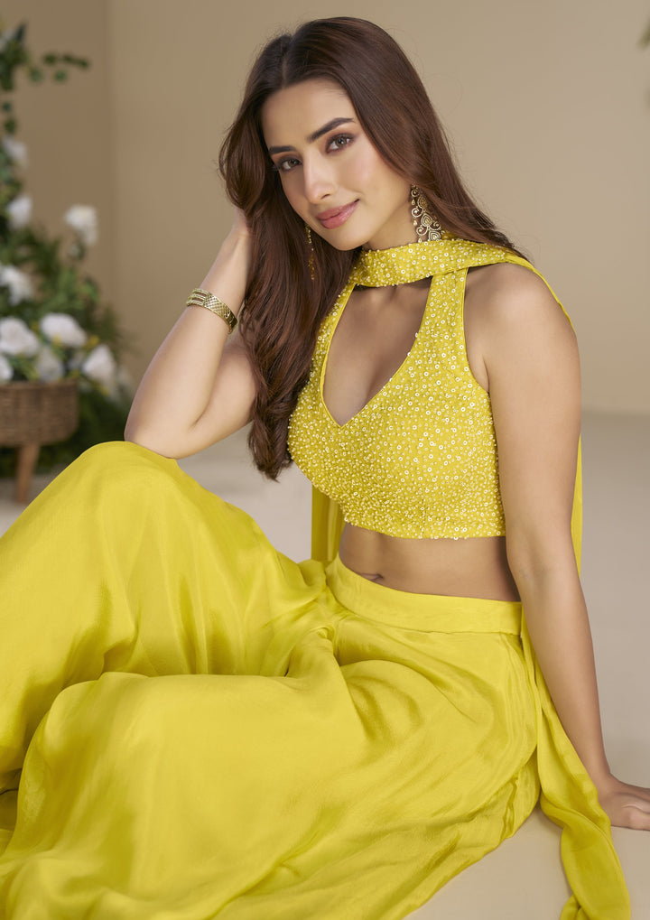 marriage wear designer dress in yellow