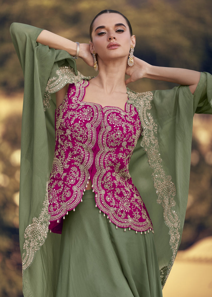 bachelorette partywear trendy shrug with broad pants