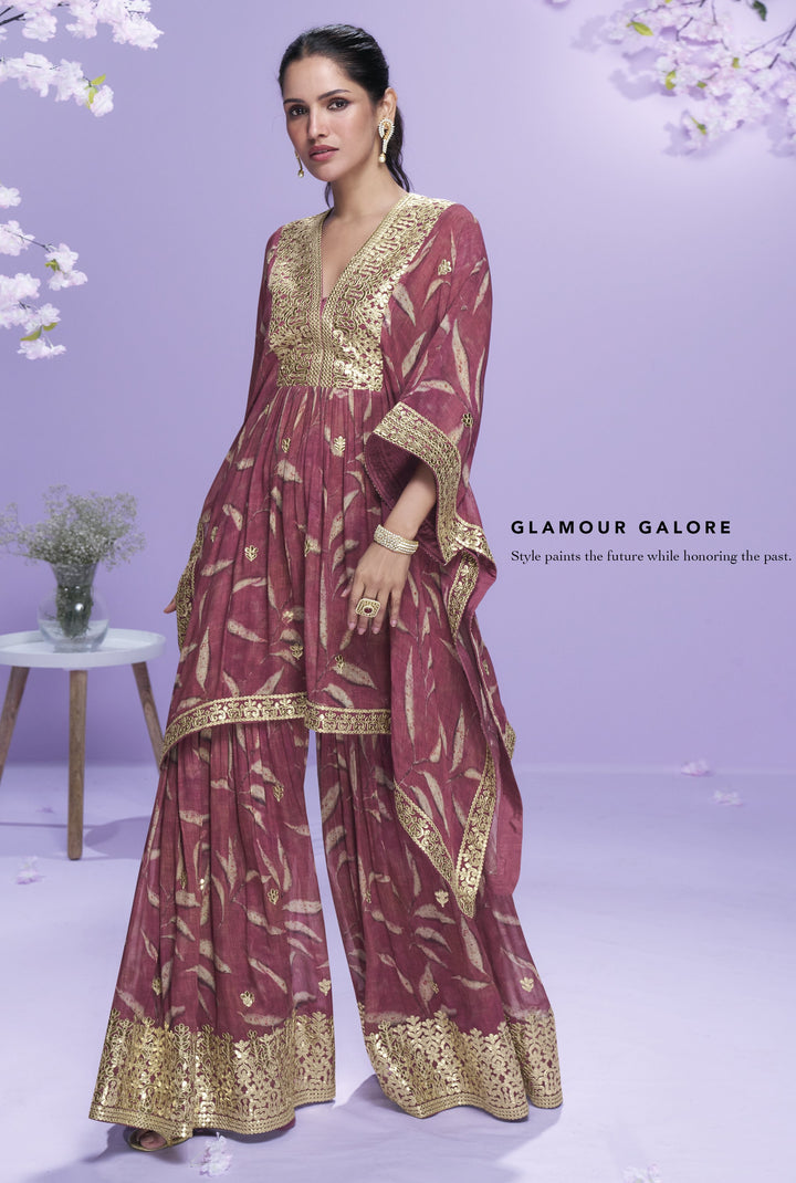 all occasions wear trendy kaftan with sharara