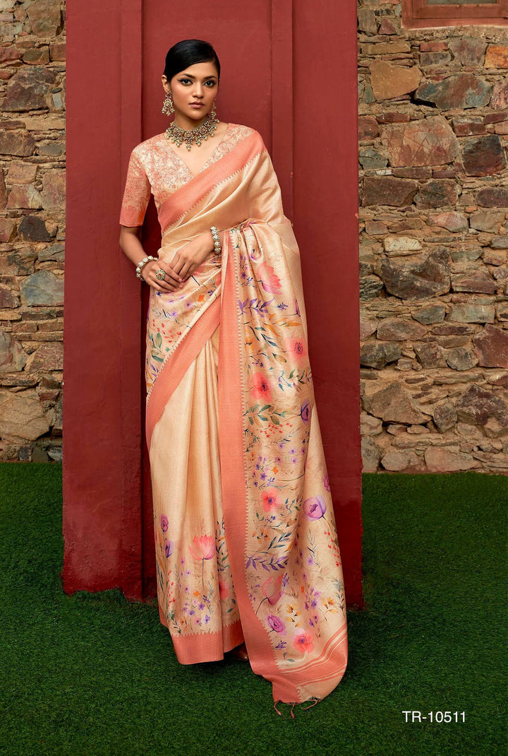 daily fashion digitally painted saree with blouse