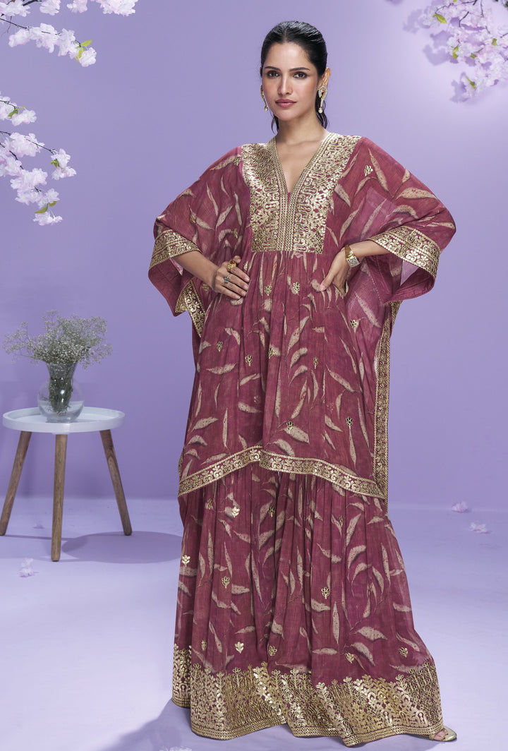 celeb style asymmetric kaftan top and palazzo set