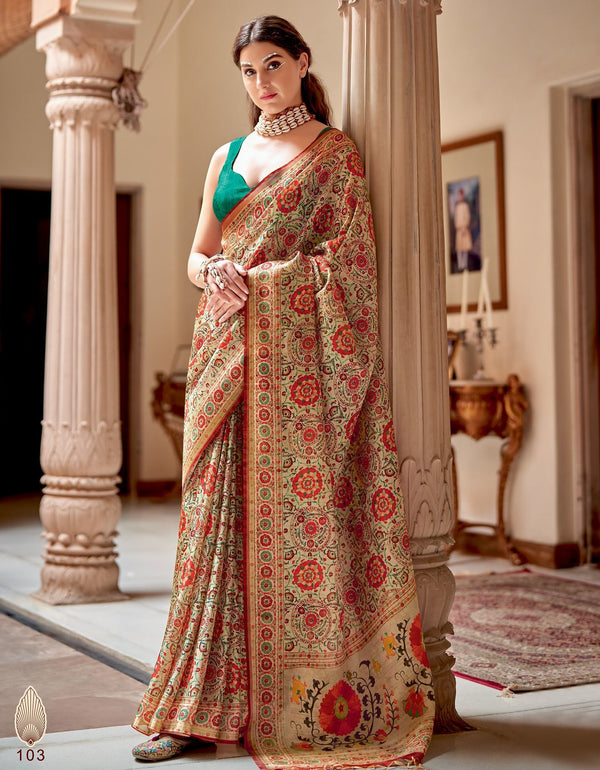office wear digital printed silk sari