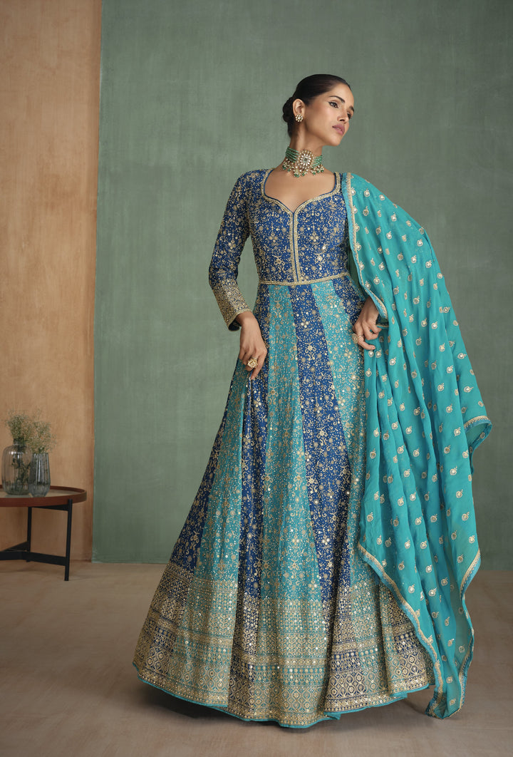 engagement wear fusion fashion kalidar kurta gown