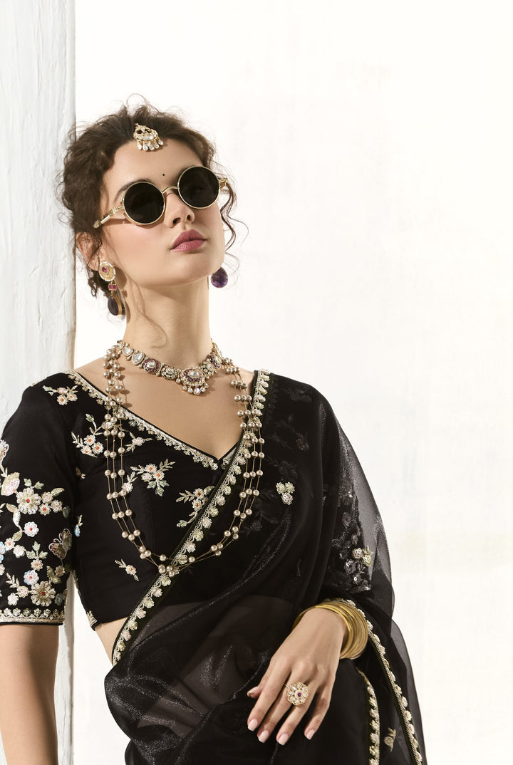 engagement partywear saree with blouse