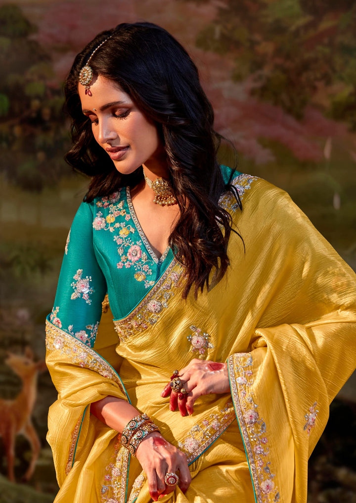 haldi partywear in yellow