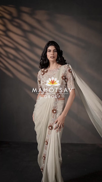 sangeet wear designer sari video by mahotsav group catalogue celeste
