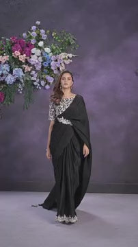 black partywear saree video