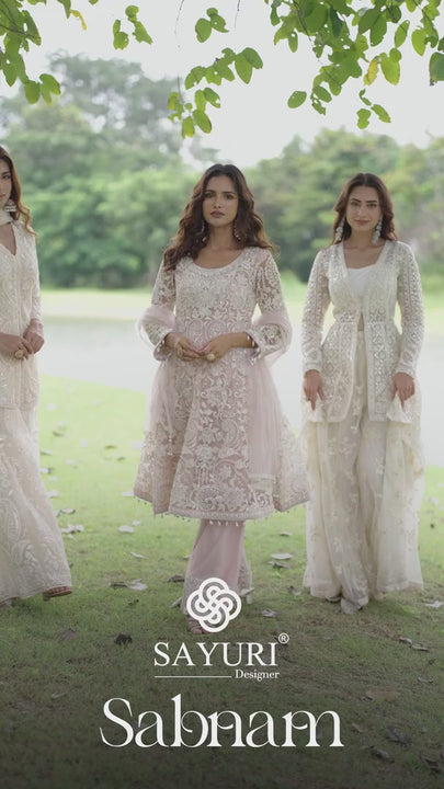 partywear indo western dress video by sayuri designer catalogue sabnam