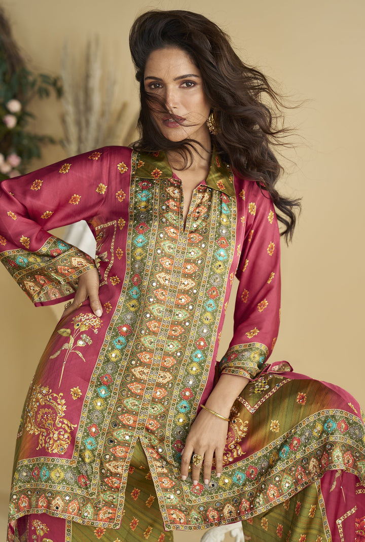 festive mehndi wear indo western dress