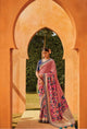 Classy KIM1078 Attractive Pink Blue Banarasi Silk Saree - Fashion Nation