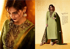 NAK3036 Attractive Trendy Ethnic Green Net Salwar Suit - Fashion Nation