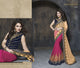 ME3724 Designer Beige Blue Pink Georgette Net Chiffon Saree - Fashion Nation