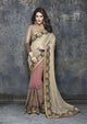 ME3725 Designer Beige Pink Net Chiffon Saree - Fashion Nation