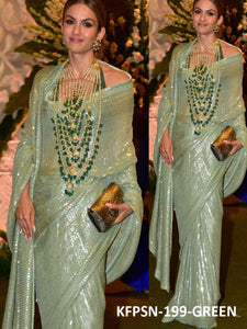 Fashion Wear KF3831 Bollywood Inspired Green Silk Georgette Saree - Fashion Nation