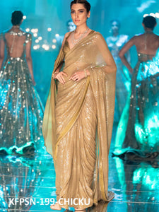 Celebrity Fashion KF3837 Bollywood Inspired Beige Silk Georgette Saree - Fashion Nation