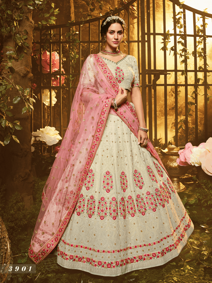 Designer White Georgette Lehenga Choli - Fashion Nation