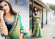 N4055 Ethnic Shaded Blue Beige Green Jacquard Saree - Fashion Nation
