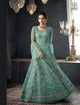 Stylish Indo Western GLA66002 Aqua Net Silk Abaya Style Anarkali - Fashion Nation