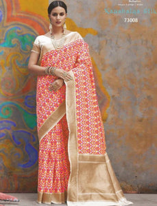 Pleasing RAJ73008 Brilliant Multicoloured Handloom Weaving Silk Saree - Fashion Nation