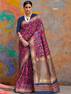 Splendid RAJ73011 Superb Blue Multicoloured Handloom Weaving Silk Saree - Fashion Nation