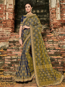 Stylish BS12114 Latest Multicoloured Violet Banarasi Silk Jacquard Saree - Fashion Nation