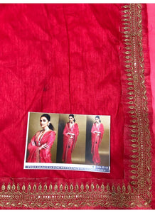 Deepika Padukone KF3721 Bollywood Inspired Red Georgette Silk Saree - Fashion Nation