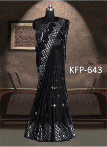 Chitrangada Singh KF3866 Bollywood Inspired Black Net Saree - Fashion Nation