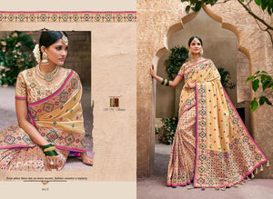 Ethnic MN4412 Wedding Beige Multicoloured Benarasi Silk Saree - Fashion Nation