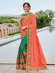 Appealing TN11010 Bridal Pink Green Silk Saree - Fashion Nation