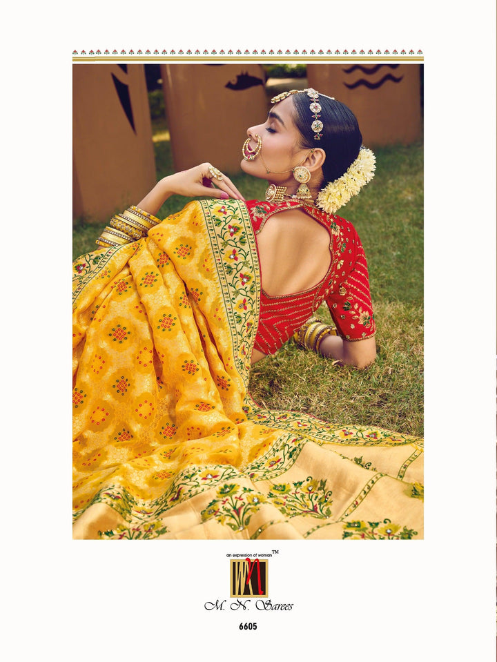 Haldi Wear Bandhej Saree - Fashion Nation