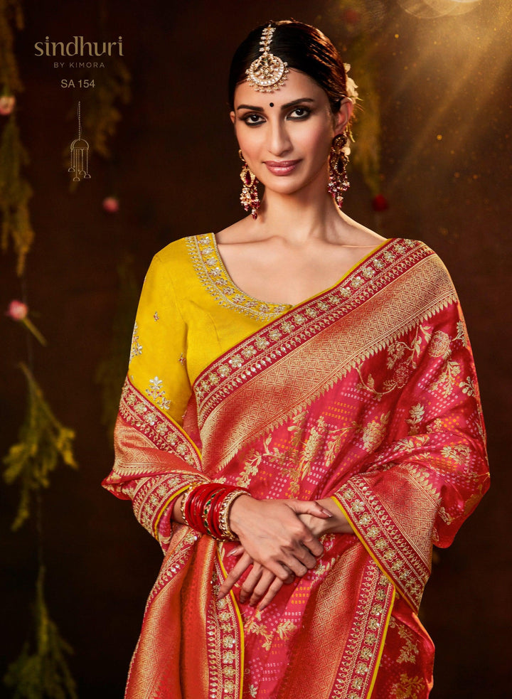 Marriage Functions Wear Bandhani Saree - Fashion Nation