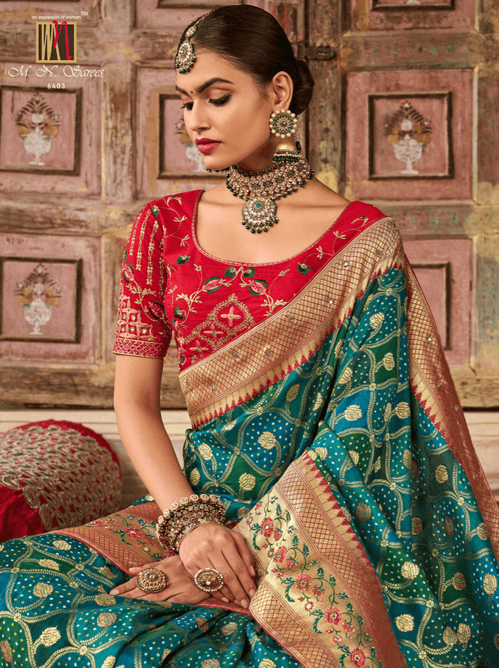 Traditional Wear Silk Bandhej Saree - Fashion Nation