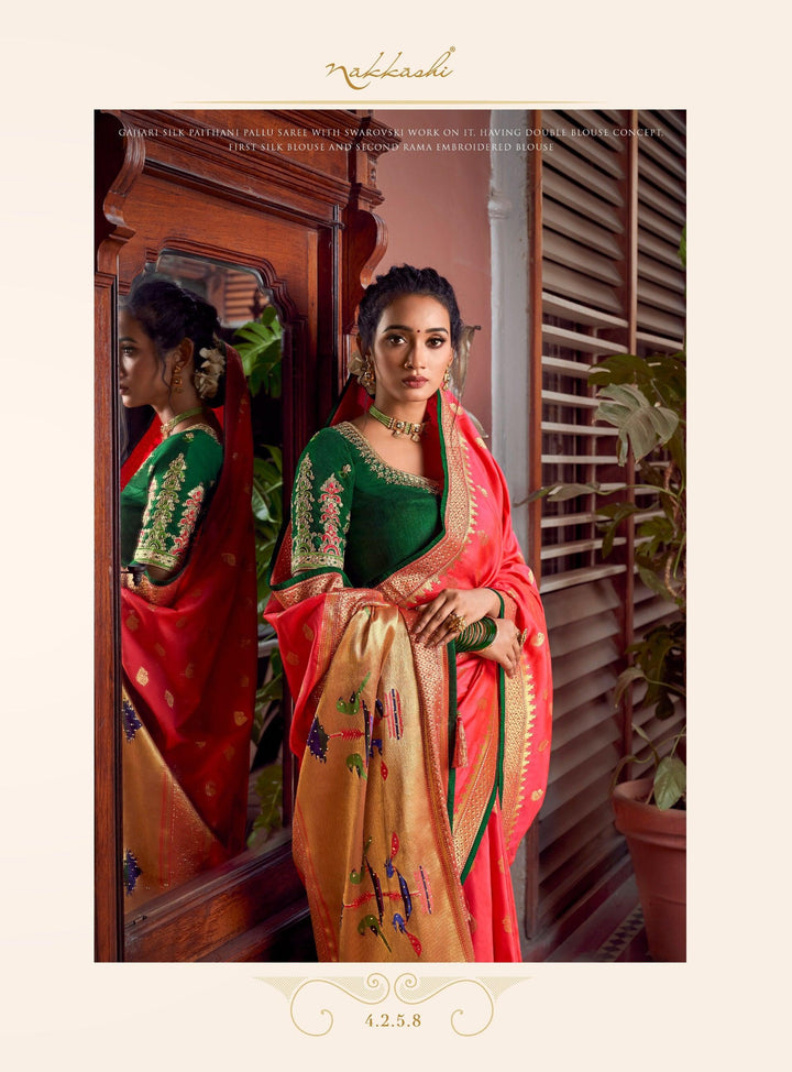 Engagement Wear Silk Weaving Saree - Fashion Nation