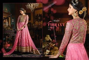 Ethnic SY72 Partywear Pink Net Silk Anarkali Gown - Fashion Nation