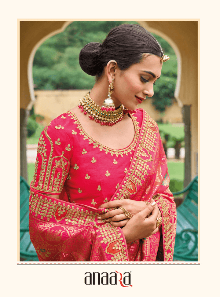 Engagement Special Bandhej Silk Handwoven Saree - Fashion Nation