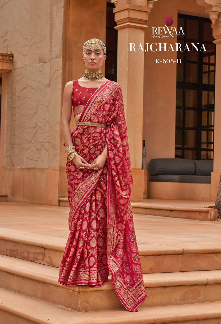 Bridal Wear Ethnic Weaving Sari - Fashion Nation